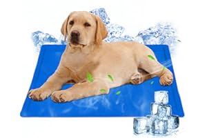 Ninonly Kuhlmatte Für Hund und Katze Haustier Eismatte Selbstkühlende Matte wasserdichte Wiederverwendbar Selbstkühlende Hundematte mit Gel Geeignet für Zuhause Oder Auto,hundehütte Outdoor 50x90cm