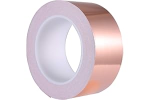 Zalava 50mm X 25M Kupferband Kupferfolienband EMI Kapton Tape Abschirmband Kupferfolie Kupferband Selbstklebend Klebeband Schneckenband Schneckenschutz (50mmX25M)