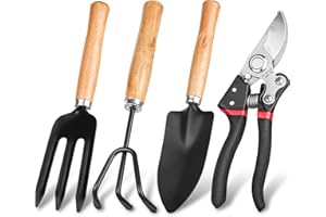 Gartengeräte-Set, Yeswell 4 Stück langlebig rostfrei Gartenarbeit Hand Tool Kit, rutschfeste ergonomische Griff Werkzeuge, Gartenarbeit Geschenke für Frauen & Männer