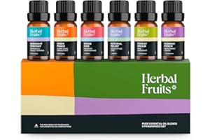 Aerosoul Zestaw olejków eterycznych do nawilżacza ziołowego FRUITS Mieszanka olejków eterycznych 6 (10 ml), olejki eteryczne aromaterapia, Odświeżacze Domowe, 100% Naturalne Olejki Eteryczne