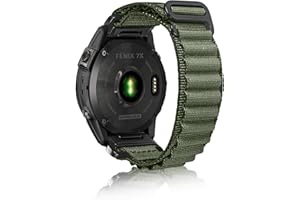 SumRioo QuickFit 26mm Bracelet pour Garmin Fenix 7X Pro Solar/Fenix 7X/Fenix 6X Solar/Fenix 6X Pro/Fenix 6X, Nylon Bracelet pour Garmin Fenix 5X/Fenix 5X Sapphire/Instinct 2X/Instinct 2X Solar - Vert