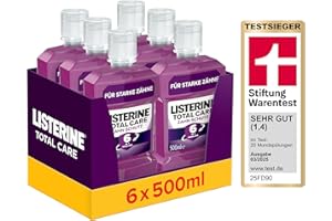 ‎LISTERINE LISTERINE Total Care Zahn-Schutz 6 x 500 ml, schützende Mundspülung gegen Karies mit 6 in 1 Wirkung, antibakterielles Mundwasser schützt vor Zahnfleischproblemen, bis zu 24h frischer Atem