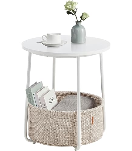 Table D'appoint Bout De Canapé Forme En G Avec Espace De Rangement 36 X