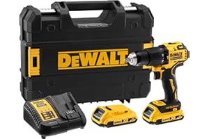 DeWalt Trapano avvitatore a percussione senza spazzole 18V XR, 2 batterie da 2Ah, DCD709D2T-QW