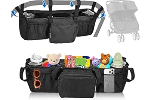 LIZEMQQI Double organisateur de poussette pour Bob Duallie et Baby Jogger (Noir)