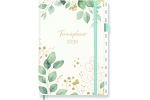 NADSSJL Kalender 2026 - Terminplaner 2026 von Januar 2026 bis Dezember 2026, A5 Wochenplaner 2026 mit Elastischer Verschluss, Stifttasche und Lesezeichen, 21.5 x 15 cm