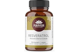 PURAVEDA Riesenknöterich Extrakt - 10% Resveratrol - 90 Kapseln - 500mg - Polygonum cuspidatum - Abgefüllt in Deutschland - vegan - Biotiva