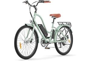 ‎TOUROLL Touroll B2 26 Zoll City E-Bike mit 250W 50N.M Motor und 36V 561.6Wh Abnehmbarem Akku Pedelec Cityräder Elektrofahrrad, 25KM/H, Reichweite 100km, Ebikes für Erwachsene Herren und Damen Stadtpendler