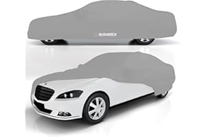 BUSHBOCK Premium Cover copertura per auto di alta qualità, per interni ed esterni, in raso, in 2 colori, 4 misure (grigio argento, XXL)