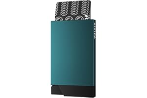 VULKIT Etui na Karty Kredytowe Męskie Slim Metalowe Etui RFID/NFC na Karty Kredytowe Pop-Up Portfel Aluminiowe Etui na Karty Bankowe na 6-8 Kart, Szmaragdowo Zielony