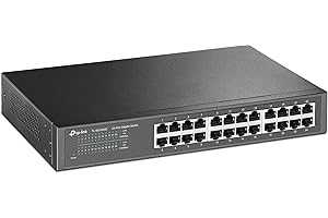 TP-Link SG1024D - Switch Ethernet 24 Puertos Gigabit 10/100/1000 Mbps, No Gestionable, Puertos Blindados, Carcasa Metálica, Desktop, Sin Ventilador, Modo Silencioso