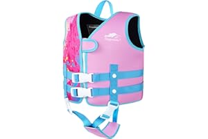 Gogokids Toddler Swim Vest, Kids Float Jacket with Dual Adjustable Strap, Child Swimming Pool Vest for 1-5 Years Swimming Learning