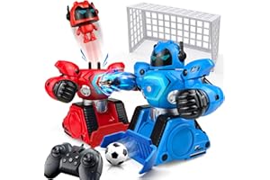 TORLAIST 2 Pack Robo Kombat Tornado, 2.4GHz Remote Control Robot Toy Fighting Robots, 360° Movement, Football Game & Boxing Battle, Lights and Music, Boxing Robots Toys Gift for Boys Girls Kids Age 6-12