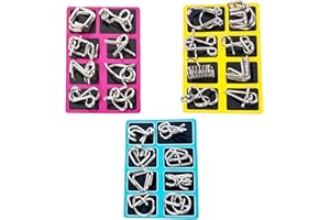 ZORVEXLYNX 3-Piece Metal Brain Teaser Puzzles, Educational Toys for Adults and Children, Support Critical Thinking, Portable Travel Entertainment, Cognitive Development Activity