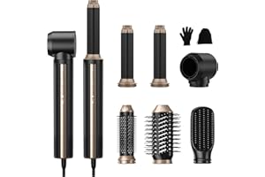 UKLISS Pro Airstyler Capelli 6 in 1, Hairstyler con Tecnologia Ionica | Asciugacapelli Multifunzione 1400W, Spazzola Modellante & Volumizzante | 110.000 RPM per Ricci, Liscia e Volume