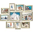Americanflat 10 Piece Gold Picture Frames Collage Wall Decor - Gallery Wall Frame Set with Two 8x10, Four 5x7, and Four 4x6 Frames, Shatter Resistant Glass, Hanging Hardware, and Easel Included