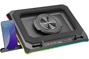 Mars Gaming MNBC-ULTRA, Podstawka Chłodząca I Stojak, Wentylator 140Mm, Technologia CoolCore Airflow, RGB Chroma, 5 Pozycji, Kompatybilność Z Laptopami Do 18", Uchwyt Na Smartfon, 4x USB-A, Czarny