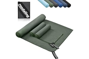 Fosdaling 3er Set Mikrofaser Handtuch: Groß 160×80cm & 2 Klein 80×40cm, Schnelltrocknend Microfaser Sporthandtuch, für Badetuch, Reisehandtuch, Fitness & Sport Handtücher und Strandtuch