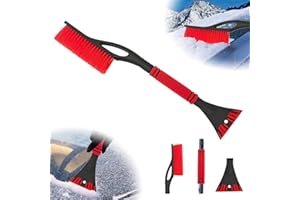 DONGSZQ Eiskratzer Auto mit Besen, 2in1 schneebesen Auto, 60 cm Abnehmbarer Schneekratzer mit komfortablem Schaumstoffgriff, Schnee Auto Besen für PKW LKW SUV Windschutzscheibe