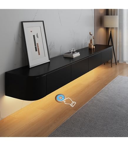 Ribanedy Moderne Zwevende TV-Eenheid | Wandgemonteerde Entertainment Media Console | Grote Opbergtv-kast, Geschikt voor Woonkamer en Kantoor (Khaki, 140cm Ribanedy Moderne Zwevende TV-Eenheid | Wandgemonteerde Entertainment Media Console | Grote Opbergtv-kast, Geschikt voor Woonkamer en Kantoor (Khaki, 140cm