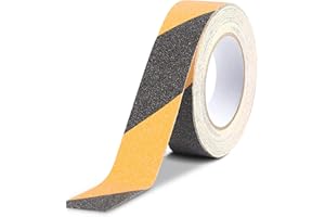 fruitlet® Nastro Antiscivolo Giallo-Nero 10 m x 2 cm, Strisce Antiscivolo per Scale Esterne Interne, Nastro Adesivo Antiscivolo per Gradini, Antiscivolo Scale Giallo-Nero