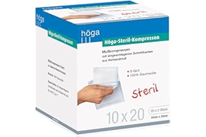 Höga Compresses stériles de, Compresses de Gaze Steriles – Lot de 2–25 x 10 x 20 cm, stériles, 8 prises en 14079-type 17