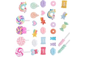 ‎DIOCHE Gefälschte Süßigkeiten Dekoration Kuchen Dekorationen Süssigkeiten Deko 29 Stück Simulation Süßigkeiten Set DIY Kunststoff Kreative Hobbys Für Telefon Shell Shop Schwarzes Brett