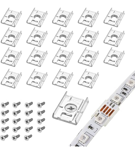 Clips De Montaje Para Tira LED Neón Flexible 5 Mm - Pack De 80, Transparentes, De Policarbonato, Por Sourcing Map