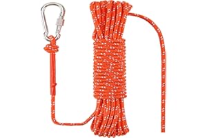 NorthPada 6 mm 10 Meter Floating Rope Anchor Mooring Rope Boat Rope Marine Rope Dock Lines Kayak Canoe Tow Throw Line Reflective Orange