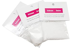 SCHNEEKUGELHAUS 3 x Schnee für Schneekugel zum Basteln - 40010 - für Schneekugel Bastelset - Schneekugel selbst gestalten - individuelle Schneekugel