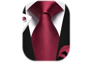 Enlision Corbatas de Hombre Elegantes Conjunto Corbata y Pañuelo con Gemelos Corbata de Color Solido Flores Paisley Modernas para Boda Fiesta Business Oficina Regalo