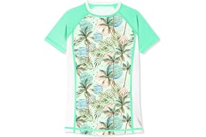 BesserBay Mädchen Rashguard Kurze Ärmel Bademode Sonnenschutz Uv-Shirt 110-150 Hose Nicht inbegriffen