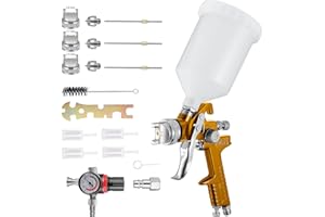 Yontwe l'or HVLP Pistolet à Peinture pulvérisateur avec 1.4MM 1.7MM 2.0MM buse 600CC Tasse véhicule Voiture clôture Outils de Peinture