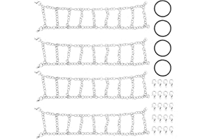 INJORA 55-65mm 1.0" Reifen-Schneekette für TRX4M SCX24 FCX24 Upgrade 1/18 1/24 RC Crawler, Metall