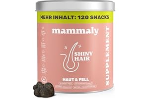Fellpflege Leckerlis Hund mit Bierhefe & Biotin 350g – Shiny Hair von mammaly Snacks gegen Haarausfall & Juckreiz Hunde mit Probiotika – Vitamin Komplex (C, E, D3, Beta-Carotin, Zink)