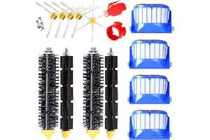 MIRTUX Kit di ricambio compatibile con Roomba serie 600 - Ricambi per Roomba 610, 615, 620, 630, 635, 650, 660, 680, 690, 695... (tutti i modelli) - Pack di rulli, filtri, spazzole laterali