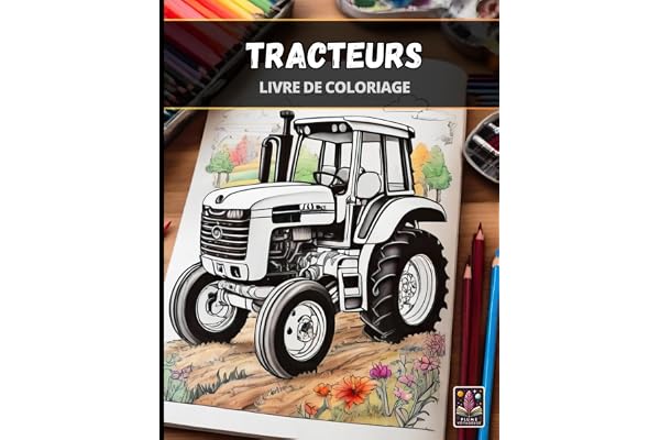 Tracteurs - Grand Livre de Coloriage anti-stress pour Adultes - 100+ pages (21.5 x 28 cm)