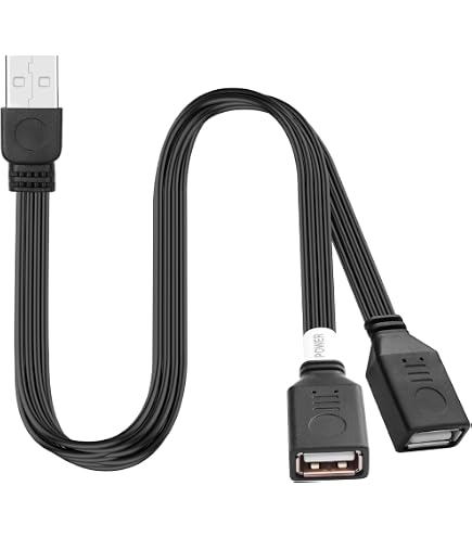 USB-Splitterkabel 90 Grad Links – USB-A Auf 2 Buchsen, Für Daten & Laden, Unterstützt Apple/iPhone & Alle Geräte
