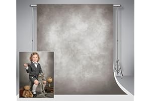 Kate Grauer Hintergrund aus Mikrofaser für Fotografie, 1,5 x 2,2 m, professionell, Retro, abstrakt, grau