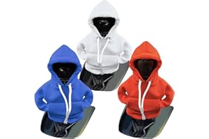 VBGURR 3Pcs Gear Stick Hoodie, Universal Car Gear Stick Hoodie, Sweater Design Stick Shift Cover, Funny Hoodies Gear Lever Decoration, Gearstick Hoodie Shifter Knob Hoodie (Blue + Orange + White)
