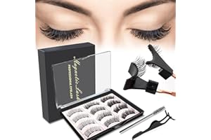 HONEXCESNG Ciglia Finte Magnetiche, 3D Ciglie Magnetiche Naturale, Fake Lashes Magnetic Senza Eyeliner, Riutilizzabili Kit Estensione Ciglia Completo, Magnet Eyelashes Con Pinze