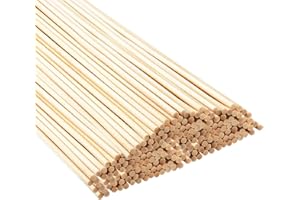 HOTKRUMP 100 Stück Bambusstäbe Bastelstäbe，Bambusstäbe zum Basteln Lange Rundhölzer Natürlicher Bambusstäbe Holzstab，Rundstäbe Holzstäbchen für DIY Arts Craft Basteln Dekoration,(30cmx5mm)