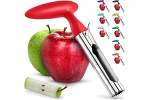 ZULAY KITCHEN Zulay Premium Apple Corer - Easy to Use Durable Apple Corer Remover for Pears, Bell Peppers, Fuji, Honeycrisp, Gala and Pink Lady Apples - Stainless Steel Cupcake Corer - Red