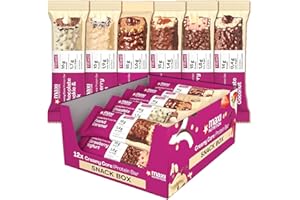 ‎MAXINUTRITION MaxiNutrition Creamy Core Bar MIX BOX, 6 Sorten (12 Riegel x 45 g), Jede Sorte enthält mindestens 14 g Eiweiß pro Riegel, Low Sugar, ohne Zuckerzusatz, ohne künstliche Aromen