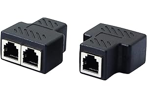 SinLoon Adaptador de extensión de teléfono RJ11 hembra a 2 hembras 6P6C, acoplador en línea, adaptador de extensión de teléfono para máquina de fax de línea fija (1 a 2)