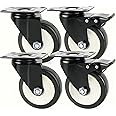 3″ inch Heavy Duty Casters Wheels with Dual Break(Pack of 4) with 2 break 2 without,360 Degree moving 600lb loading Capicity (Black, 3 inch)
