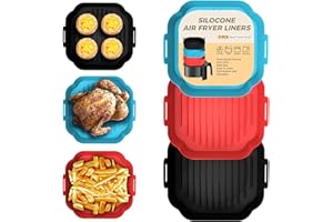 Mchodare Set 3 Teglie Per Friggitrice Ad Aria,8inch Riutilizzabile Teglia in Silicone,Accessori Friggitrice Ad Aria,Teglie Da Forno,Stampi Silicone,Accessori Cucina,Pot adatta 7,9 pollici e oltre.