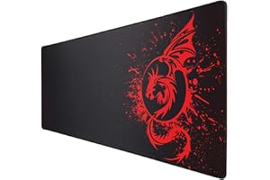 FOULROG Gaming Mouse Pad,Large Extended Non-Slip Mousepad with Rubber Base and Stitched Edges,Smooth Surface Waterproof Speed Gamer Mouse Mat for Gaming, Macbook, PC, Laptop, Desk 31.5 X 11.8 Inch(Red-2)