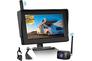 Hikity Reversing Camera Kit Wireless HD 1080P Car Rear View Camera, Stable Signal Rear Camera, Super Night Vision Backup Camera and 4.3" Rear View Monitor for Vans,Trucks,Camping Cars,RVs