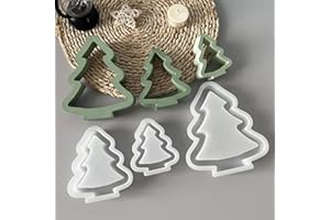 WIKIMO 3 Stück Silikonformen Gießformen Weihnachten, Gießformen Silikon für Weihnachtsbaum Silikonform Weihnachten Gips zum Gießen